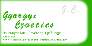 gyorgyi czvetics business card